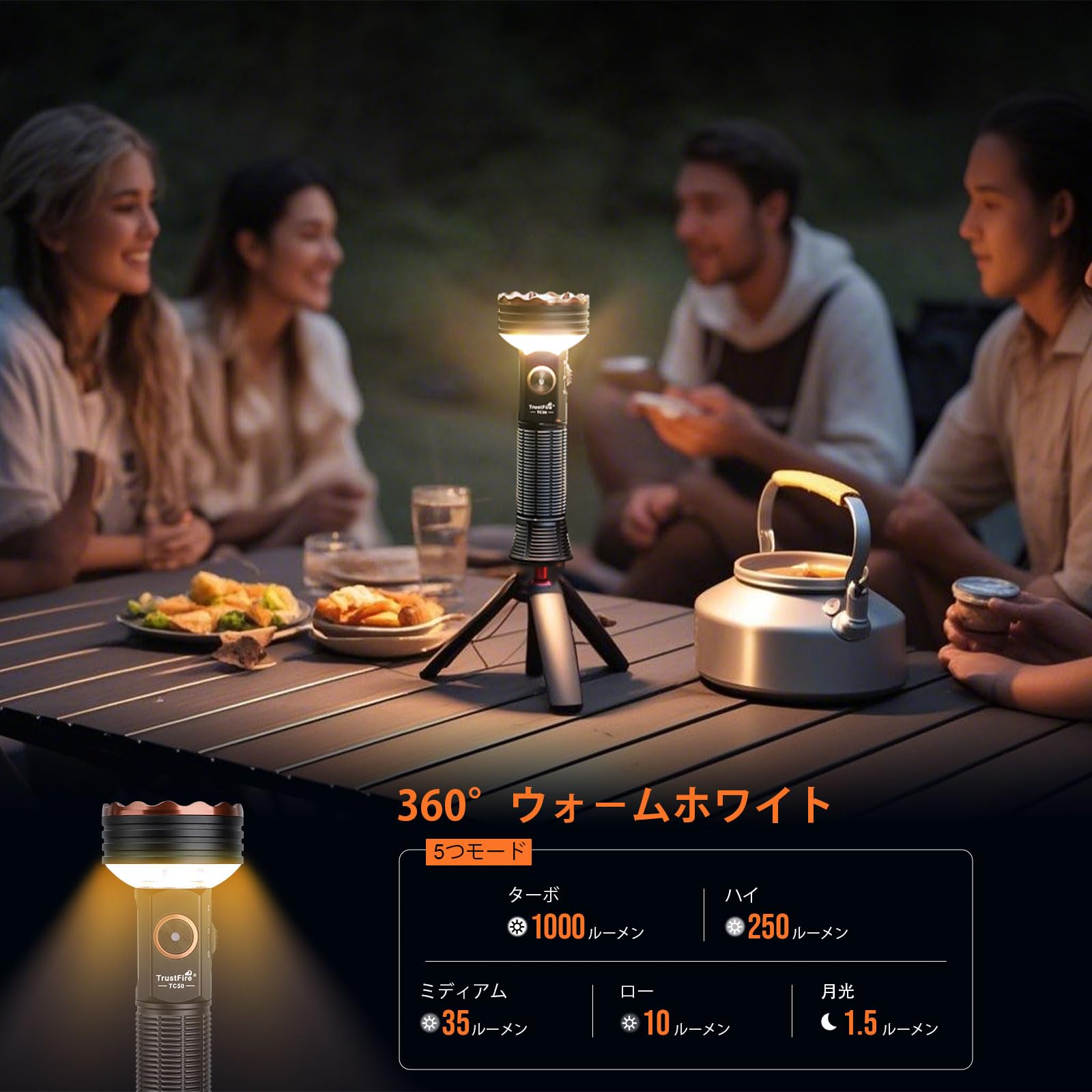 Amazon.co.jp: TrustFire TC50 懐中電灯 高輝度 5100ルーメン